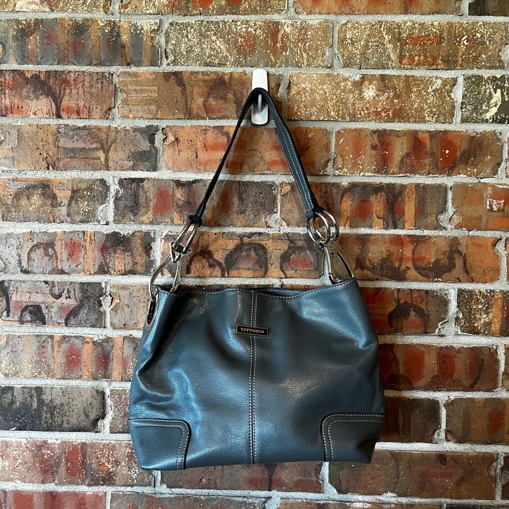 Vittorio Gray Shoulder Handbag Purse Medium Size - great condition